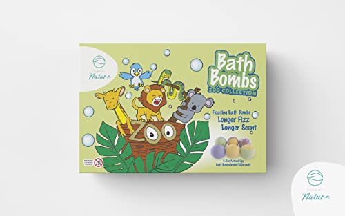 DONE BY NATURE - Zoo Animals Bath bombs 6 Pack with surprise toy inside! Organic, natural Vegan Spa Bath Bomb Kit. 100% Child Safe with Natural Oils & Moisturisers. - Image 3
