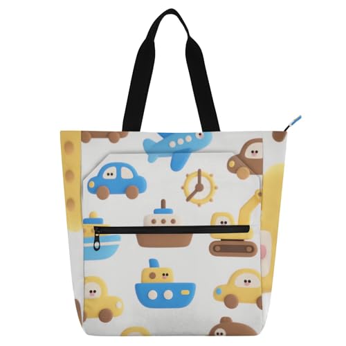 Bolsa de mano con estampados de barcos, ligera y con cremallera para la playa