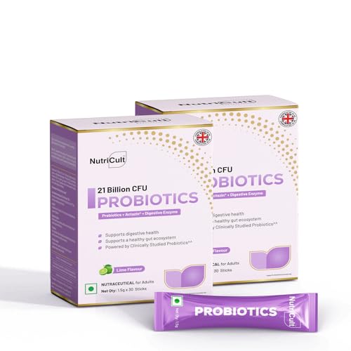 Probiotic Sticks Probiotics & Prebiotics for Gut Health with 21.6...