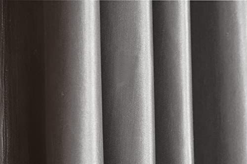 Image of DEVSANG Polyester (2 Print and 1 Solid) Grommet Curtains for Long Door 9 Feet Long Set of 3, Grey - Light-Filtering