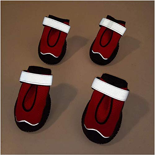 Automne Et Hiver Imperméable Chaussures De Chien Respirant Imperméable À La Neige/Golden Retriever/Chaussures De Berger Allemand - Rouge - 1#
