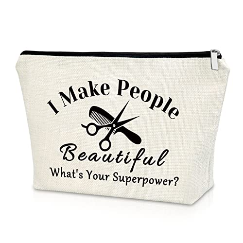 Sazuwu Hairdresser Gifts for Women Makeup Bag Presents for Hair Stylists Hair Dresser Gifts for Salon Cosmetic Bag Cosmetology Graduation Christmas Birthday Present for Her Travel Pouch