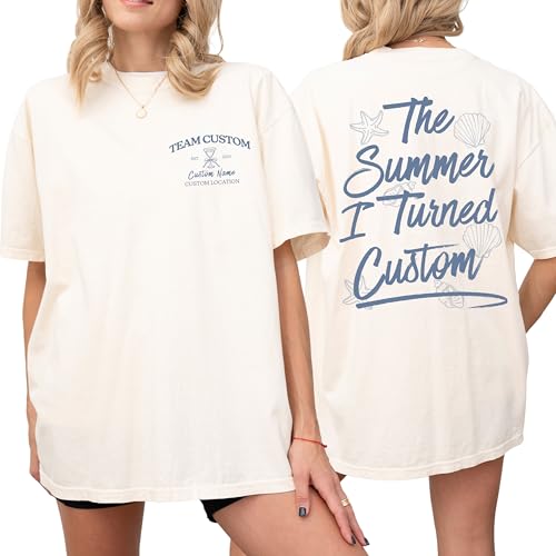 Custom The Summer I Turned Shirt, I Turned Birthday Tshirt, Married Bachelorette Shirt, Personalized Tsitp Sixteen T-Shirt, Cousin Beach Tee Multicolor