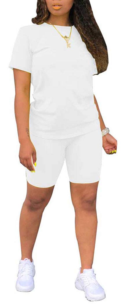 TOPONSKY Womens 2 Piece Sports Outfit Tracksuit Shirt Shorts Jogger Bodycon Sets