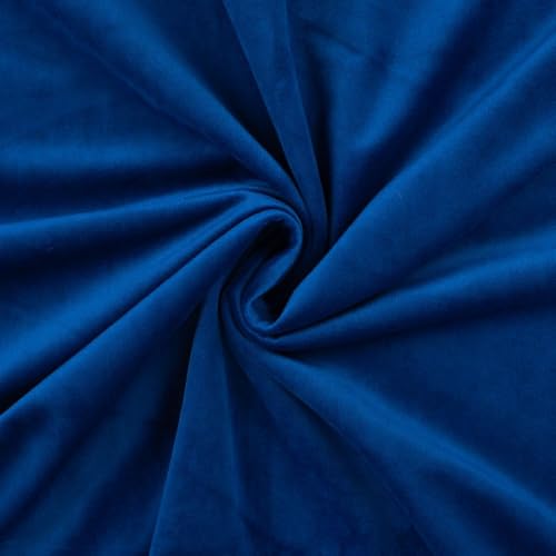 Tissu Velours ras d'habillement uni Bleu roi - Par 50 cm