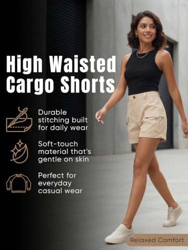Image of GRECIILOOKS Women's Casual Knee Length Shorts,Casual Relaxed Fit Summer Shorts for Women & Girls | Comfortable Everyday Wear | Available in Plus Sizes