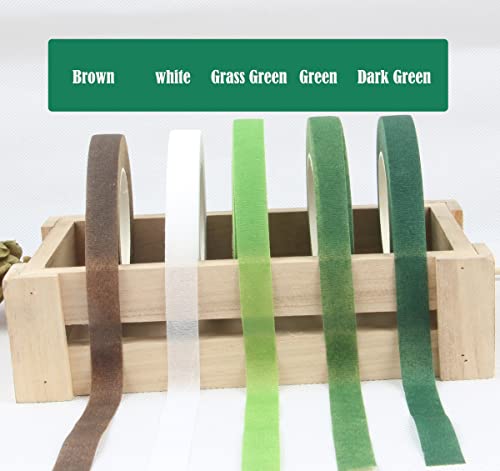 Jffx 4 Rolls Floral Tape 1/2" Wide 30 Yards/Roll Floral Tapes For Bouquet Stem Wrap And Flowers Making Craft Projects (Green) #TOP1