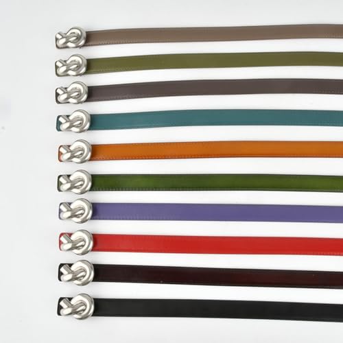 0.9" Adjustable Skinny Belts for Women, Fashion Leather Thin Knot Buckle Waistband for Dress Jeans Pants4