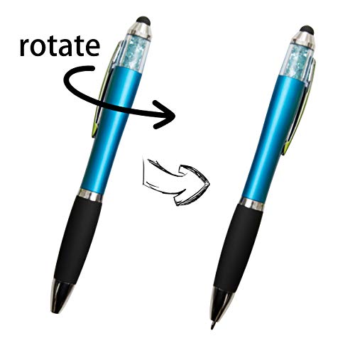 Misibao Stylus Pens For Touch Screens, Ballpoint Pens Black Medium Point With Crystals For Women And Kids Black Ink Pen With Stylus Pen For Ipad With Comfort Grip(8Count+3 Refills) #TOP2