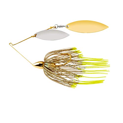 War Eagle Custom Lures WE38GW12 3/8 Double Willow Gold Frame Artificial Fishing Bait, Hot Mouse