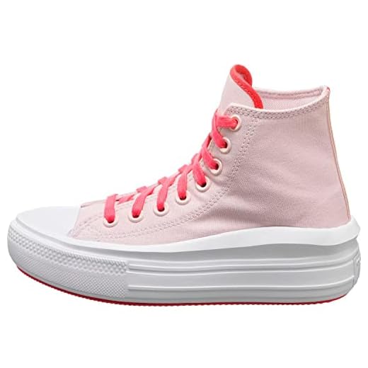 Converse Tênis feminino Chuck Taylor All Star Move cano alto plataforma, Barely Rose/Strawberry Jam, 35
