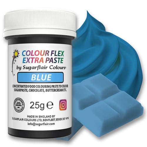 Sugarflair Colourflex Extra Paste Blue - Colorante Alimentario, Colorantes para Crema de Mantequilla, Glaseado, Chocolate, Pasta De Azúcar, Mezclas, Masas para Tartas, Galletas - 25g
