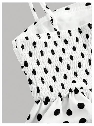 Image of SHENHE Girl's Smocked Ruched A Line Swing Dress Layered Tie Shoulder Flowy Cami Short Dress