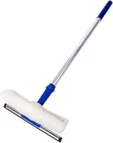 Rodo Limpa Seca Vidros Janela Multiuso Com Esfregão 25 Cm Cabo De Aluminio 60 Cm Limpa Janela De Prédio Casa