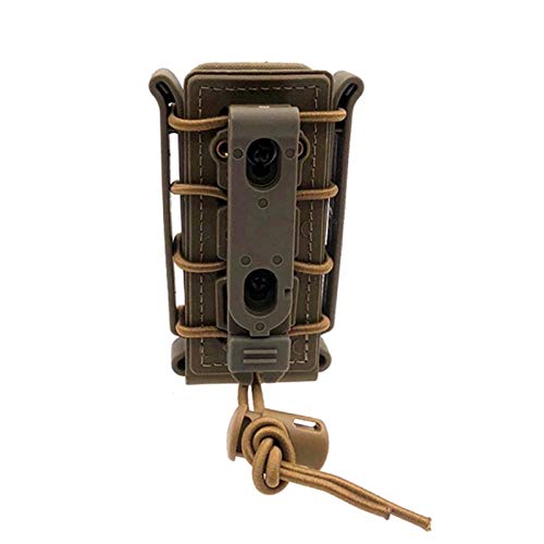 XBF-Clips, 1pc al Aire Libre táctico de Molle Solo Fusil mag Bolsa de la Bolsa de la Revista Walkie Talkie Bolsas Titular del Rifle del Bolsillo de 9 mm Cartucho (Color : MC)