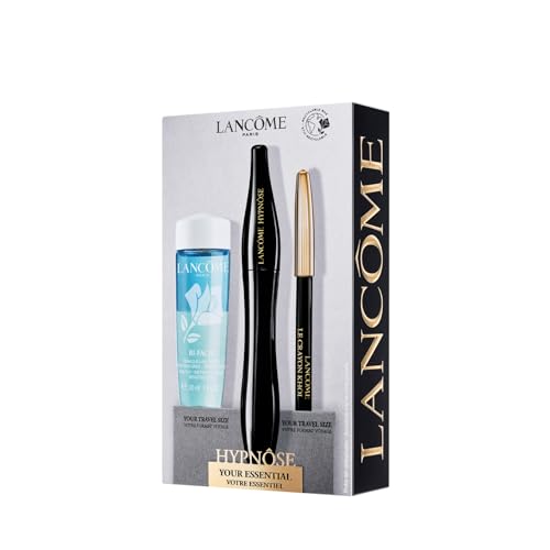 Lancôme Hypnôse Mascara Set: Hypnôse Mascara 001, Crayon Khôl Eye Pen Mini 27, Bi-Facil Yeux 30ml, Augen-Make-up Geschenkset, intensiver schwarzer Eyeliner, Augen-Make-up Entferner