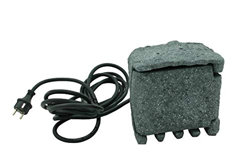 IP44 Steinsteckdose Energiestation in Grau Stein-Optik TGSTD4-G mit 4 Schutzkontakt-Steckdosen 230 V Gartensteckdose I Außen-Steckdose