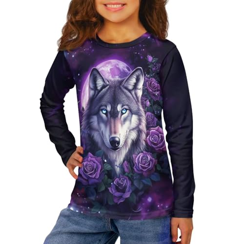 Image of Uourmeti Girls Graphic Tees Long Sleeve T Shirts for Teens Casual Tshirts Junior Sportswear Fall Tops