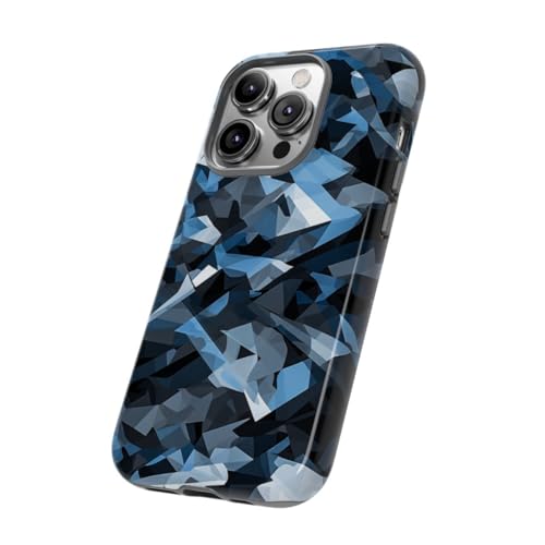 Coque rigide iPhone 14 Pro gris motif camouflage géométrique urbain brillant protection - 2