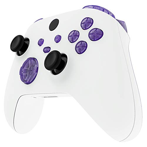 Image of eXtremeRate Replacement Buttons for Xbox Series X & S Controller, Clear Atomic Purple Custom Accessories Bumpers Trigers Dpad ABXY Start Back Sync Share Keys Parts for Xbox Core Wireless Controller