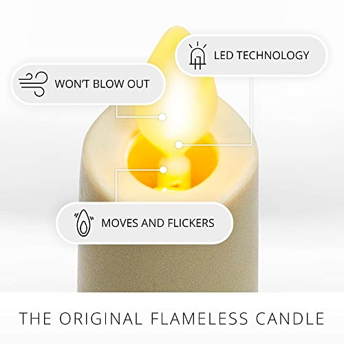 Luminara Set Of 2 Moving Flame Led Taper (1X9.75), Flameless Candle, Melted Edge, Smooth Wax, Unscented - White #TOP4
