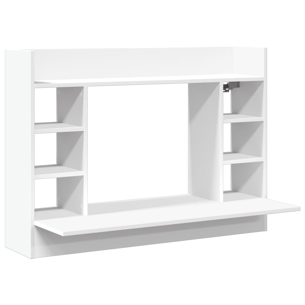 vidaXL Escritorio de Pared Madera de ingeniería Blanco 105x48x75 cm