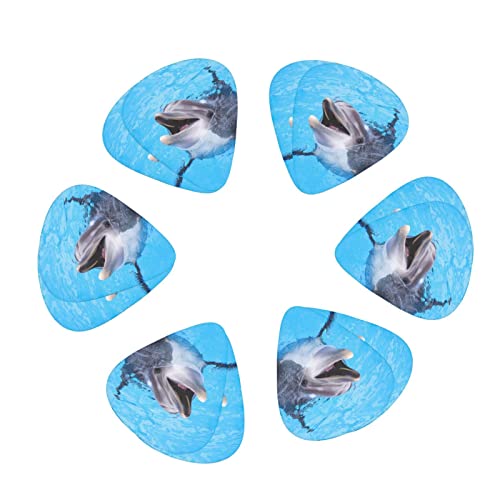 Púas de guitarra, paquete de 12 púas de guitarra de delfín para guitarra eléctrica, guitarra acústica, varias guitarras