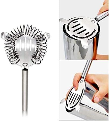 Set de Coctelera Profesional de Acero Inoxidable con 10 Piezas y Soporte de Madera miniatura 7