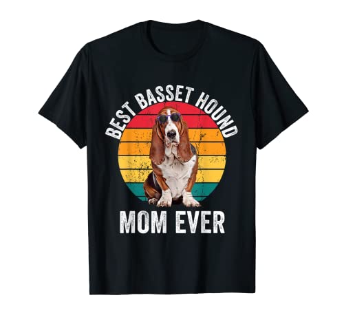 Basset Hound Mamá Mamá Vintage Basset Hound Amante Dueño Mujeres Camiseta