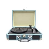 [Mit Ihnen überall hingehen] Der Koffer ist mit einem leicht zu tragenden Griff ausgestattet. Die Kombination aus Retro und modernem Design bietet Ihnen die ultimative Flexibilität, um Musik zu hören. Egal was Sie tun möchten, es ist eine gute Wahl für Musikliebhaber.