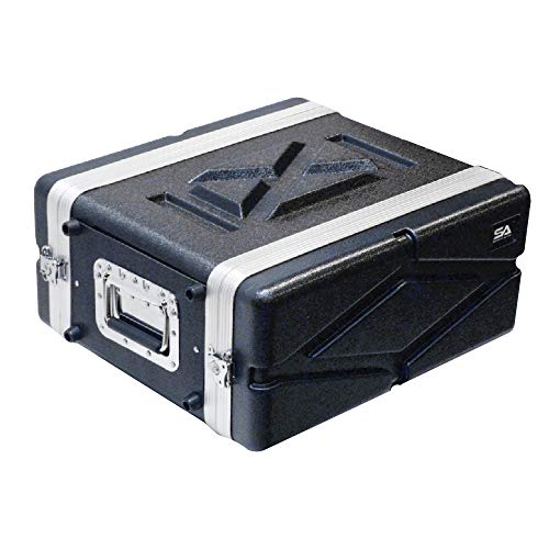 Seismic Audio - SALWR4M - Lightweight 4 Space Mid-Size ABS Rack Case - 4U PA DJ Medium Depth Amp...
