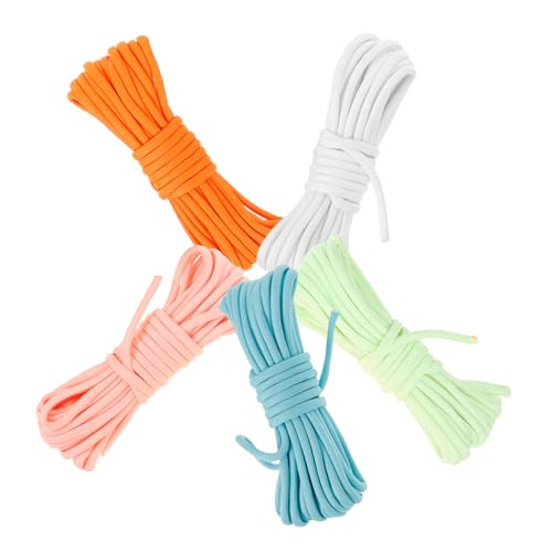 NAMOARLY Cord Rope 5pcs 5m Night Glow Tent Rope 4mm Thick Camping Cord for Outdoor Binding Climbing and Tent Setup Tarp Cord