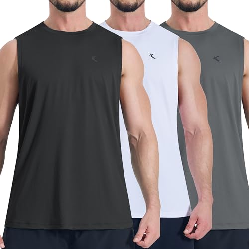 KPSUN Men’s Quick Dry Tank Top with Side Pocket
