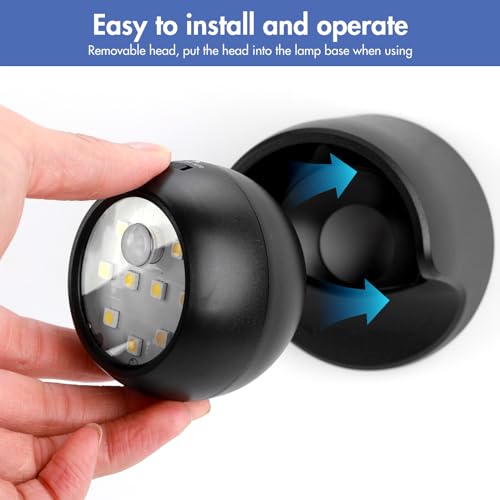 Image of Motion Sensor Outdoor Lights - Outdoor Motion Sensor Light Battery Operated Wireless Waterproof Spotlight Motion Detector Security Light Auto On Off for Porch Stair Hallway Garage Wall Shed (2 Pack)