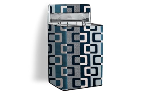 Image of Stylista Top Load Fully Automatic Washing Machine Cover Compatible for IFB 8 kg, 8.5 kg, 9 kg & 9.5 kg, Lattice Pattern Blue