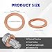 HABNVUON 10 PCS Oil Drain Plug Gasket, Oil Plug Washer, 14mm Copper Crush Washer Oils Sealing Gaskets, Automotive Replacement Accessories Drain Plug Washers Fit for OEM PN Part 007603-014106 (10PCS)