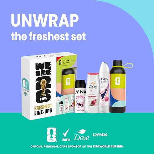 Dove, Lynx, Sure Gift Set Hydrate Water Bottle with an advanced anti-perspirant, body wash, body spray & a limited edition water bottle Freshest Line-Ups for her 3 piece - Image 3