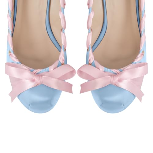 Image of Platform Heels Chunky Bow Ribbon Pumps | Party Shoes