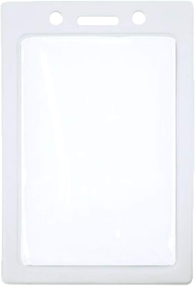 Bulk 100 Pack - Vertical Color-Frame Badge Holder - Clear Vinyl Window Protector with Color Border for Single Credit Card Size Key Cards and Badges by Specialist ID (Orange)