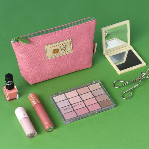 Image of Monolike Unmatched Friends daily Pouch, Pink - Pencil Pouch, Portable Pencil Bag, Pencil Case, Office Pouch case