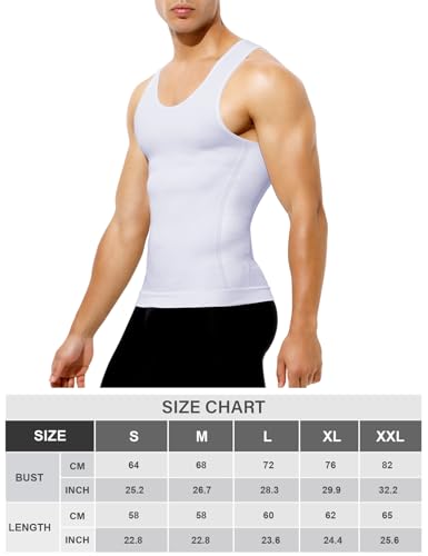 Arjen Kroos Camiseta Reductora Hombre Chaleco Faja para Hombre Sin Mangas Camiseta de Compresión Adelgazante Moldeadora Blanco S