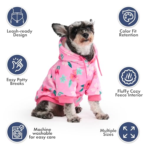 Image of Spark Paws Dog Hoodie - Premium Dog Sweater for Small, Medium, and Large Dogs | Warm Outfits for French Bulldogs, Pitbull, Puppy, Winter Jacket Alternative - Blossom - 5XL