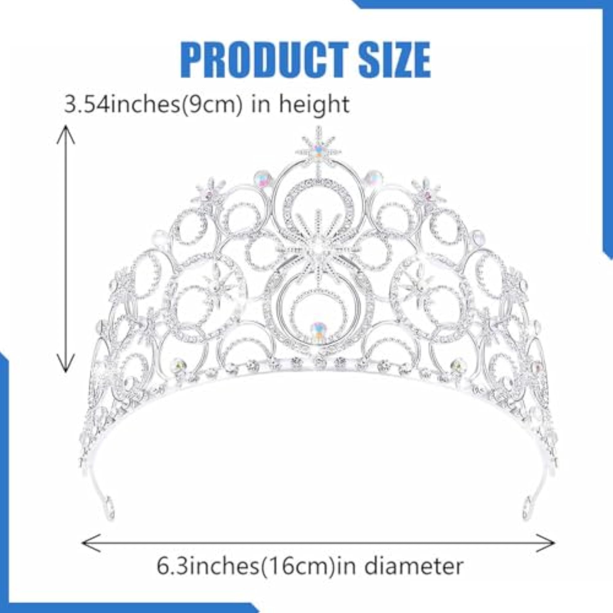 Queen Silver Rhinestone Tiara Headband for Ceremonies