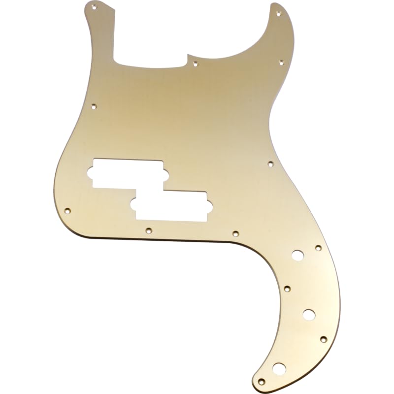 Pickguard - P-Bass, 13 hole, Anodized Aluminum, Gold