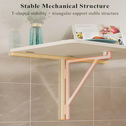Bureau pliable compact pour petits espaces et table murale de cuisine ou bar