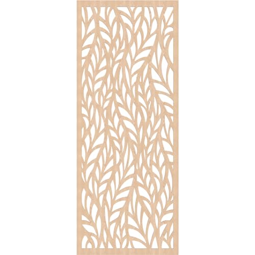 Image of Ortonville Decorative Pierced Fretwork Wood Wall Panels, 37 3 /8 inchW x 94 3 /8 inchH x 3 /8 inchT, Red Oak
