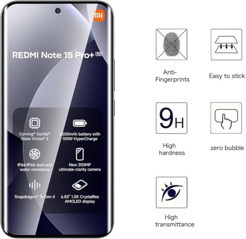 Image of FabekeeAdvanced HD+ UV Tempered Glass Screen Protector For Redmi Note 15 Pro Plus 5G (6.83 Inch, Pack of 1) Full Adhesive UV Curved Screen Guard, Case Friendly with installation kit & Guide