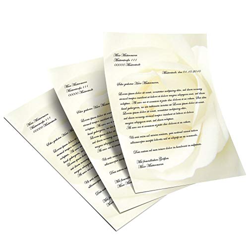 50 fogli di carta da lettera decorati Fiori &