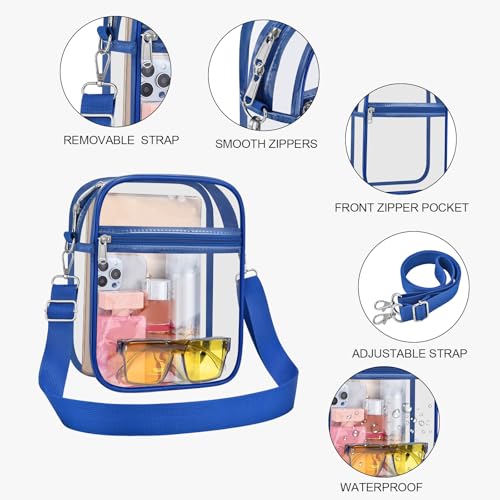 Image of USPECLARE Clear Purse for Stadium Events Transparent Messenger Bag | Stadium Approved Clear Crossbody Bag with Adjustable Straps for Men and Women for Concerts, Game Days, Outdoor Events