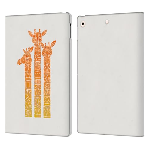 Étui cuir iPad 10.2 girafe orange pour travailler au café ou voyager léger avec style